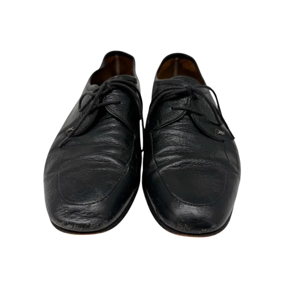 Yves Saint Laurent Pebbled Leather Lace Up Derby Oxford Shoes Black Men's Sz 39